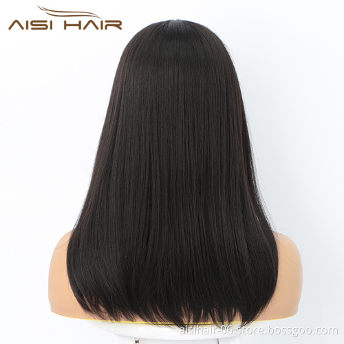 Aisi Hair Medium Long Natural Straight Wig Natural Wave Swiss Lace Wig Cheap Synthetic Lace Frontal Hair Wigs For Black Women
